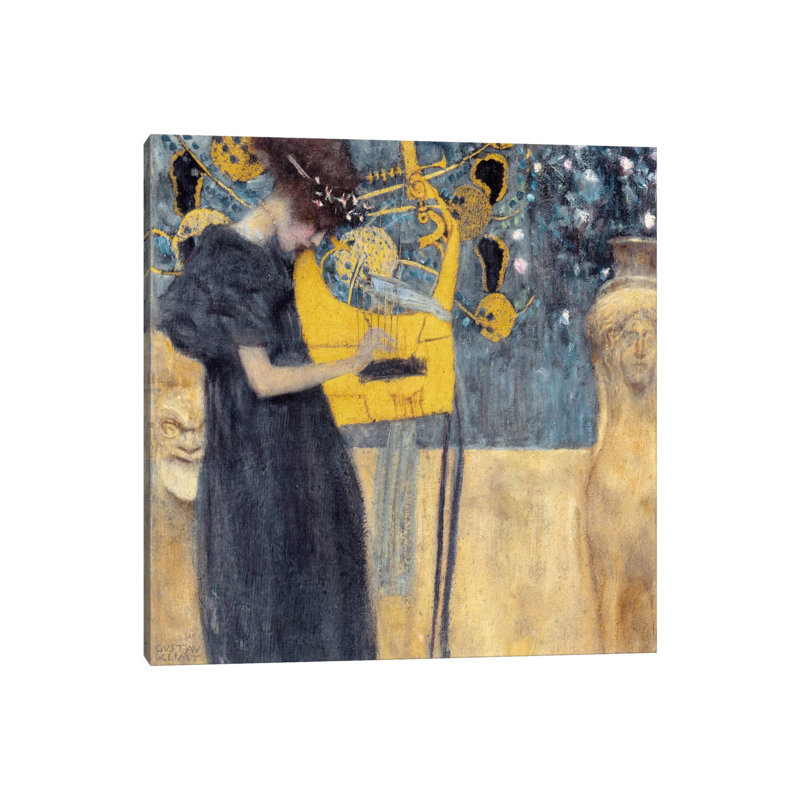 Musik 1895 by Gustav Klimt - Wrapped Canvas Gallery-Wrapped Canvas Giclée, 30.48 cm H x 30.48 cm W