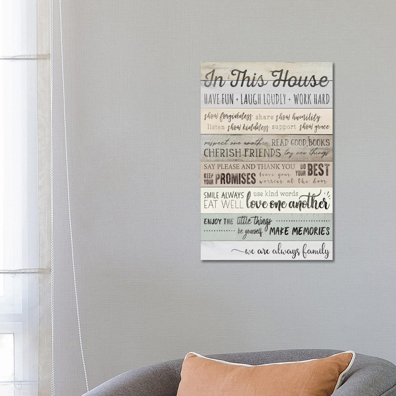In This House by CAD Designs - Wrapped Canvas Print, 66.04 cm H x 45.72 cm W x 1.91 cm D