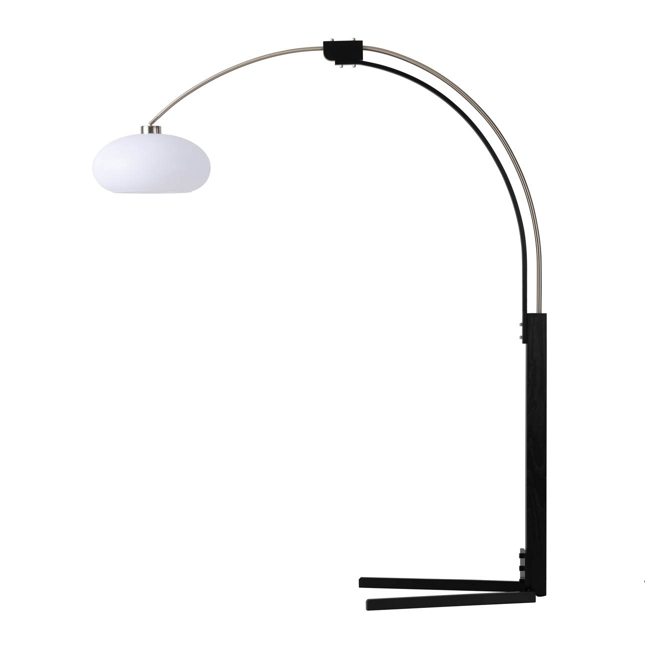 Morelli 85" Dimmable Floor Lamp, Satin Nickel/Black