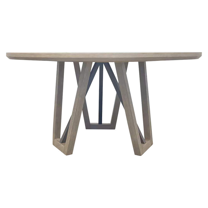 Artresha Oak Round Solid Wood Dining Table