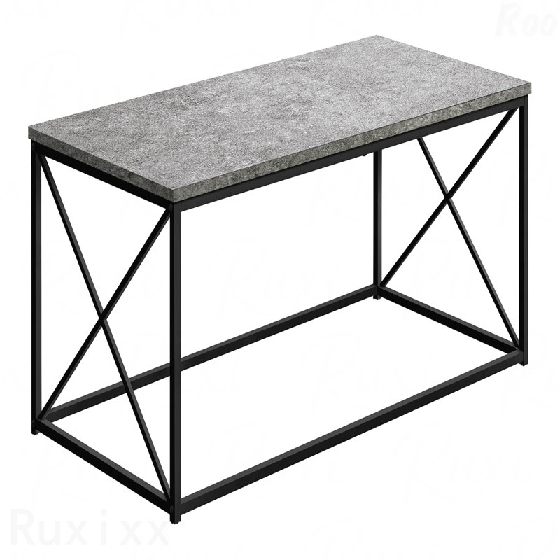 Table basse contemporaine contemporaine rectangulaire moderne en métal laminé gris L 40 po, Gris
