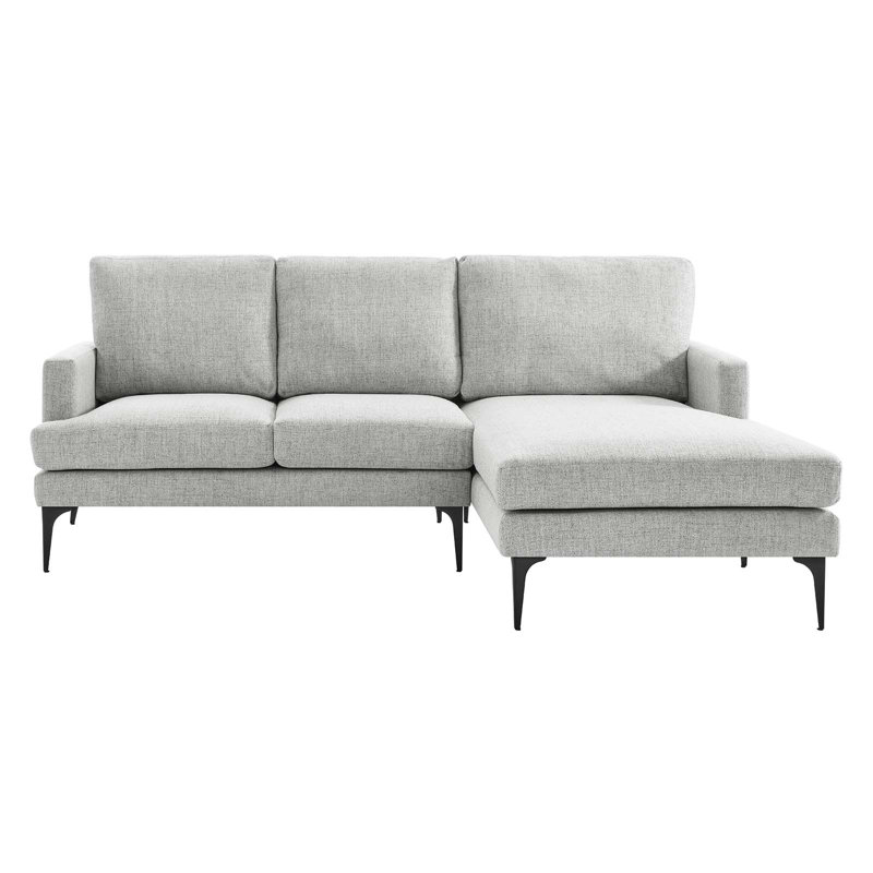 Modway Evermore Right-Facing Sectional Sofa, Light Gray