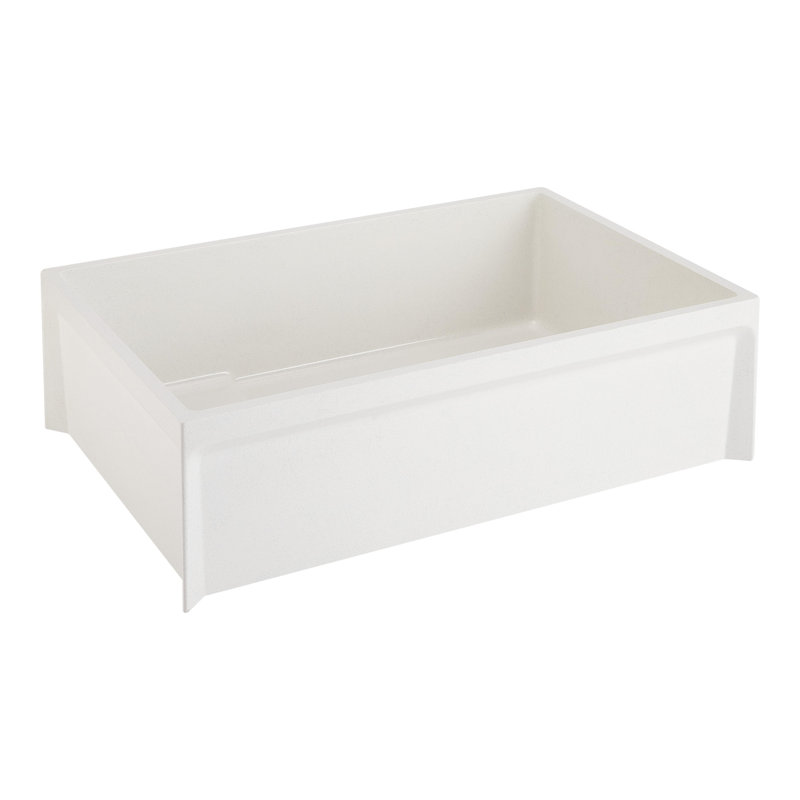 Linwald 36" Free Standing Single Basin Stone Composite Dog Washing Station, White 