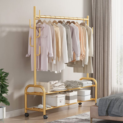 Mantej 39.4'' Metal Rolling Clothing Rack