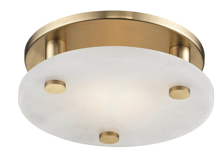 Croton 1 - Light LED Flush Mount, Aged Brass, 3.25'' H x 15'' W x 15'' D