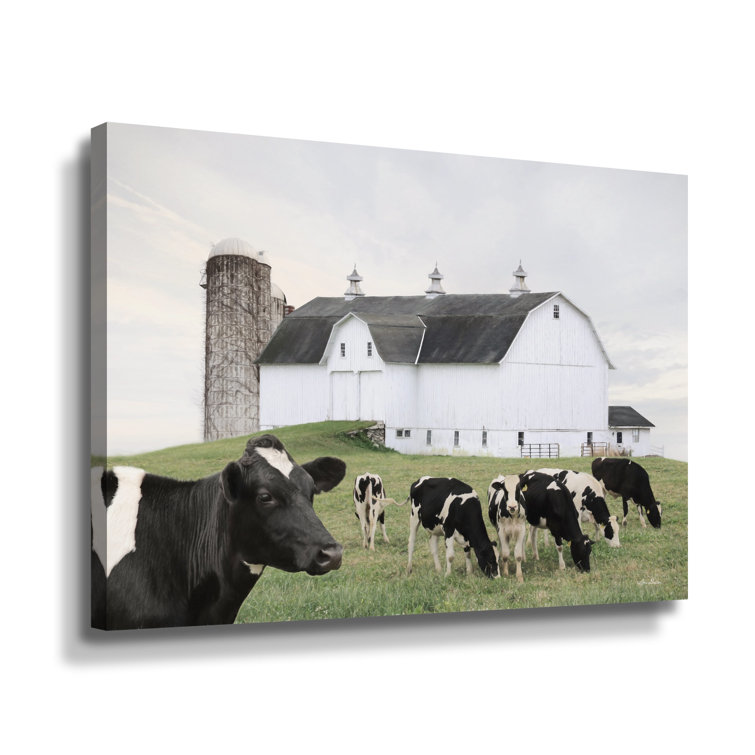 August Grove® Cow Gathering Framed On Canvas Print | Wayfair