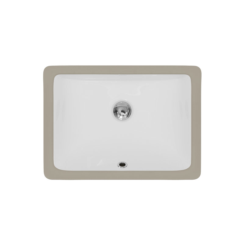 Lavabo de salle de bain rectangulaire encastré en porcelaine vitrifiée blanc Karran Valera