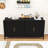Wooden Sideboard with Shelves, Cabinet and Metal Handles-928302765-905986066