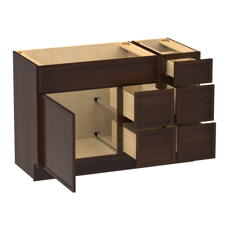 Base de meuble-lavabo simple 48 po seulement, Brun