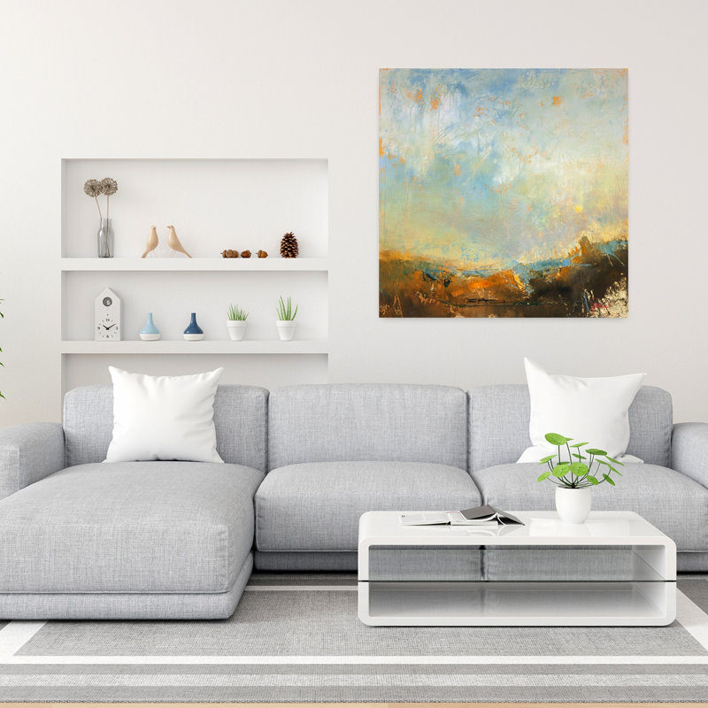 Échafaudage, paysage contemporain abstrait, art naturel, H 36 po x l 36 po