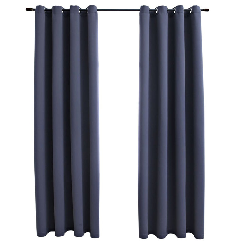 Korkmaz Blackout Curtain, Width 140 x Drop 225cm, Anthracite