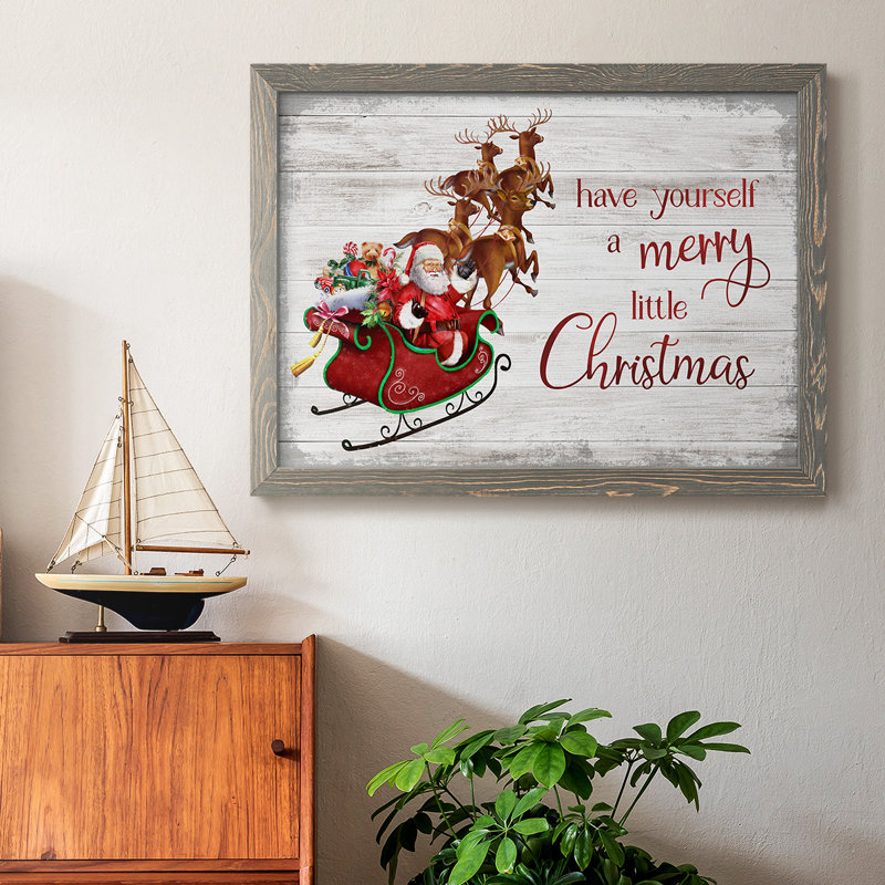 «Merry Little Christmas», reproduction d'art sur toile, Gris, H 22 po x l 32 po