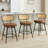 Swivel Upholstered Counter Stools With Rattan Back-970377912-970377916