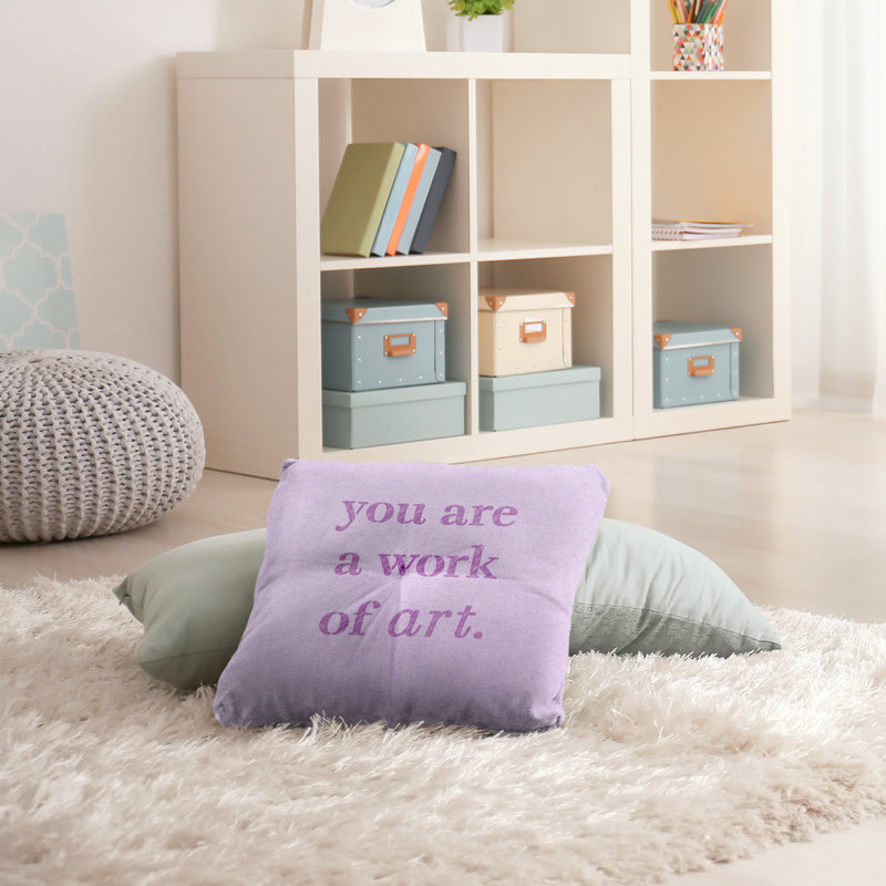 Coussin décoratif intérieur/extérieur travail d’art, Violet, 26 po x 26 po