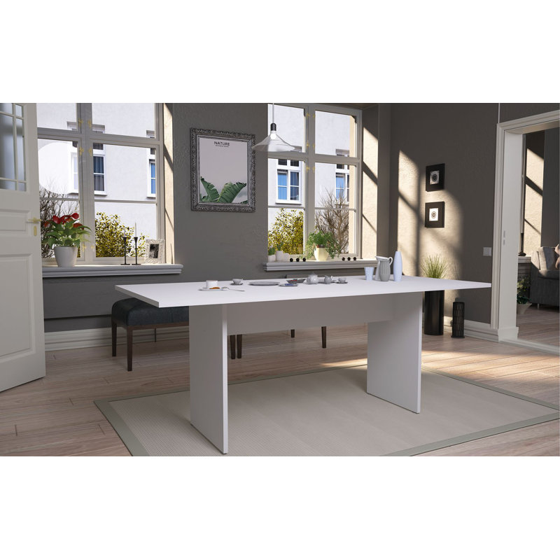 Table de salle à manger moderne de 68 po en blanc NoMad, Blanc