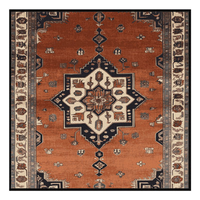 Machine Washable Persian Brown Area Rug