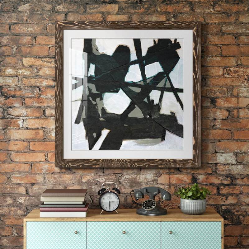 Ode An Kline V-Premium, reproduction encadrée prête à être accrochée, H 22,5 po x l 22,5 po x P 1,5 po, Blanc