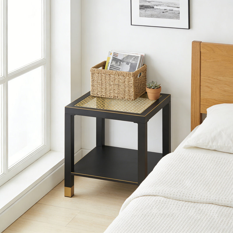 Petite table d'appoint carrée Living Room, Noir
