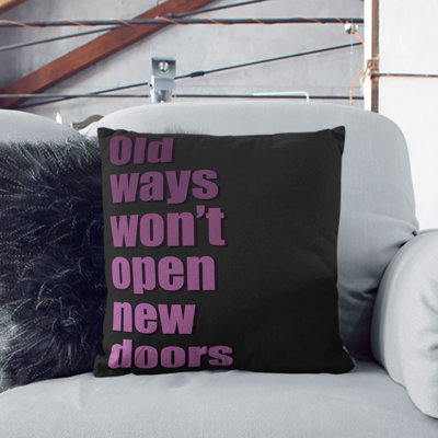 New Doors Typography Square Throw Cushion