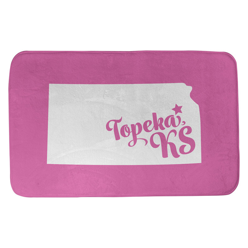 Tapis pour salle de bain kansas topeka, l 17 po x L 21 po, Rose