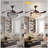 Kaelig 42" Crystal  Invisible Ceiling Fan Light with Remote Control, Retractable Fan Blades
