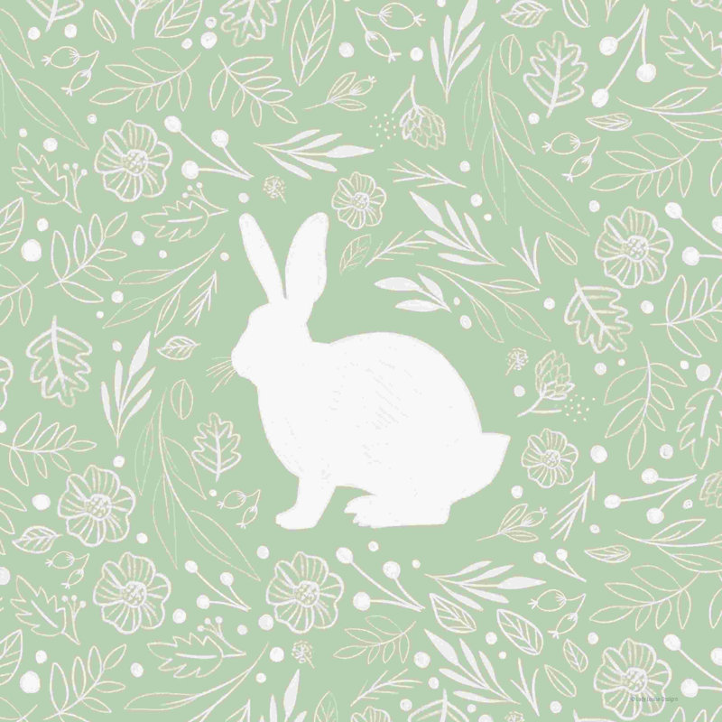 Lapin floral, H 30 po x l 30 po