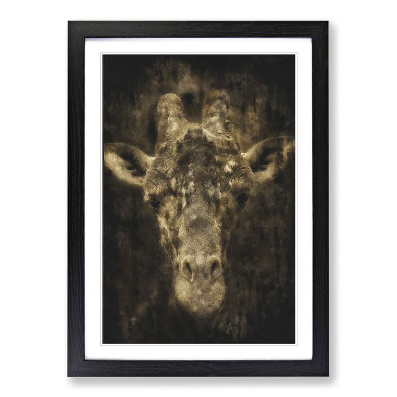 Giraffe Vol.1 - Framed Print, 36cm H x 27cm W x 2cm D, Black Framed