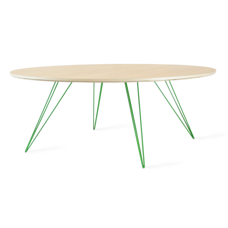 Williams Single Coffee Table, 18" H x 46" L x 46" W, Green, Maple