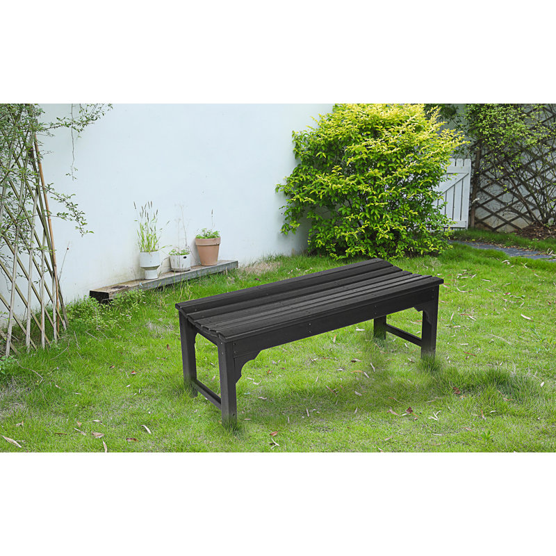 Banc Adirondack sans dossier avec texture de bois, banc de chambre, Noir