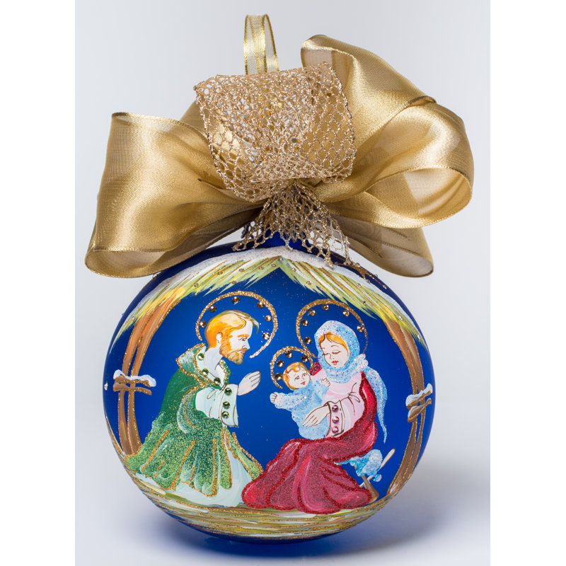 6'' Handmade Glass People Ball Ornament, 9" H x 6" W x 6" D