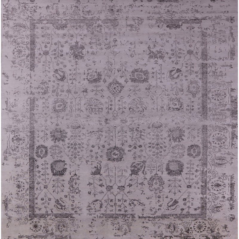 Tapis oriental gris / mauve, Carré 4 pi