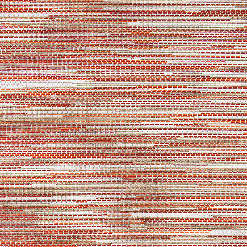 Garbielle Striped Sand Maroon Salmon Indoor Outdoor Area Rug, Rectangle 3'9" x 5'5"