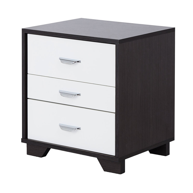 Table d'appoint rectangulaire blanche et noire 3, Blanc