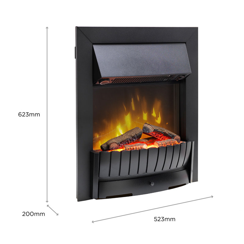 Dimplex Clement Optiflame Inset Flame Effect Electric Fire with Logs, 52.3cm W