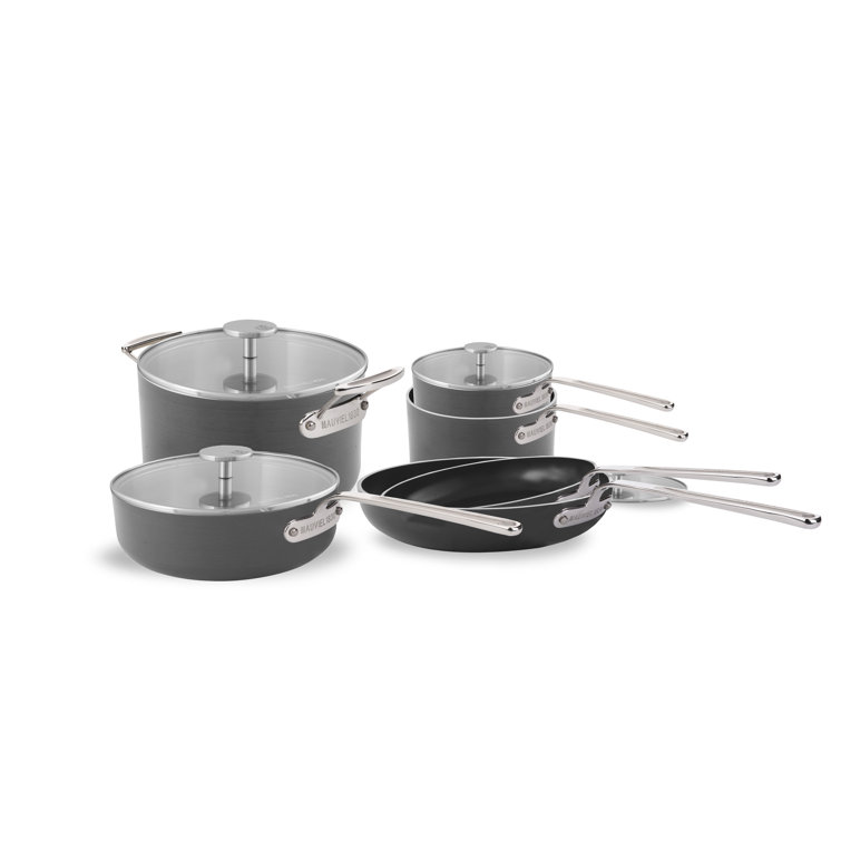 Mauviel M'Stone 360 Hard Anodized Nonstick 10-Piece Cookware Set with Stainless Steel Handles