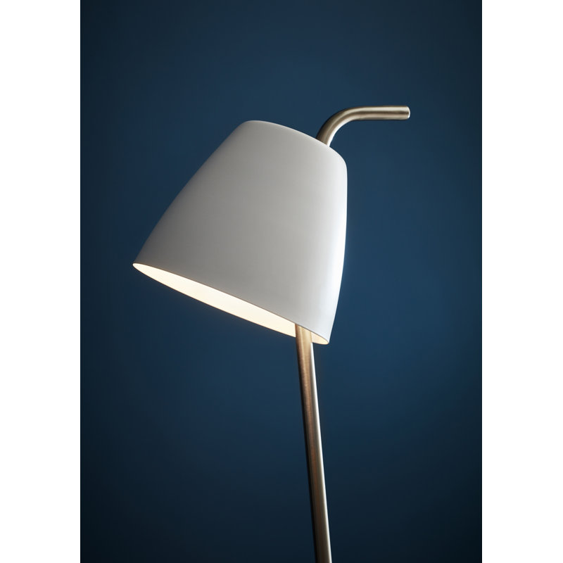 Miranda 138cm Task Floor Lamp, White, White/Steel