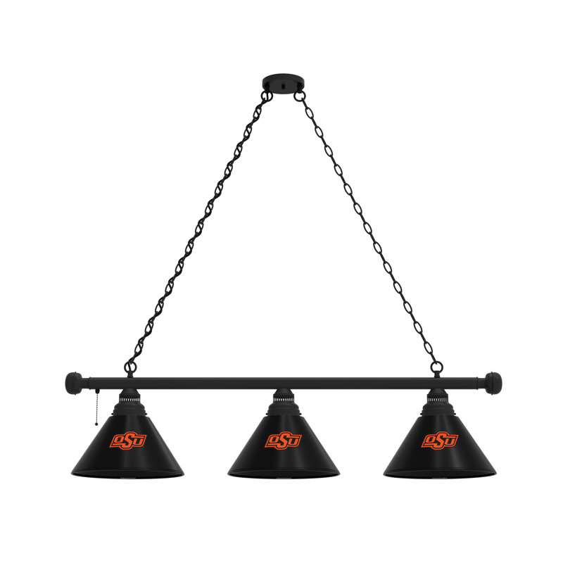 3 - Light Pool Table Lights Pendant, Black, Oklahoma State Cowboys