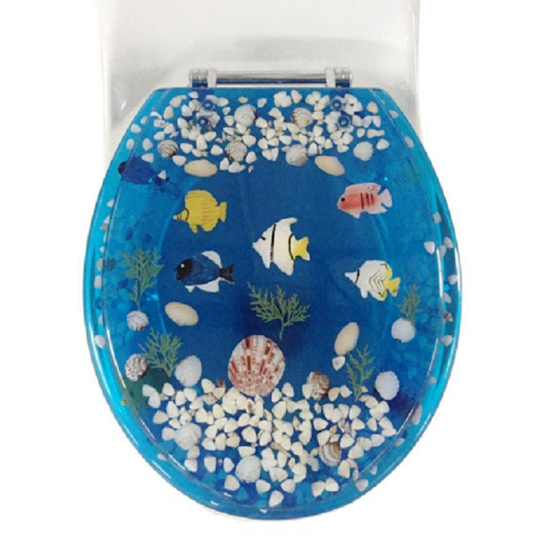 Siège de toilette poisson rond, Bleu