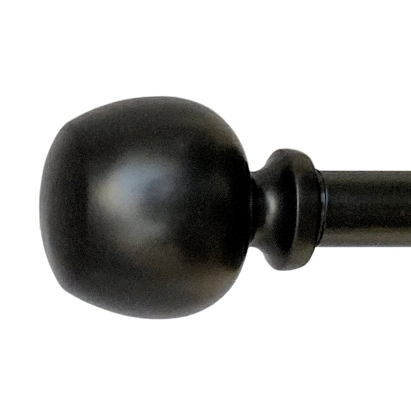 Tringle à rideaux simple réglable en métal Ellieanne, H 2 po x l 48 po x P 4 po, Noir