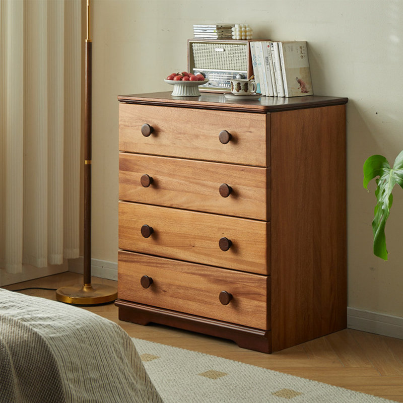 Commode d'entrée Mid-Century en bois massif