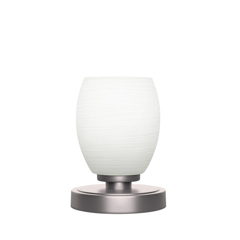 Finneytown Accent Lamp Shown In Graphite Finish With 5" White Linen Glass