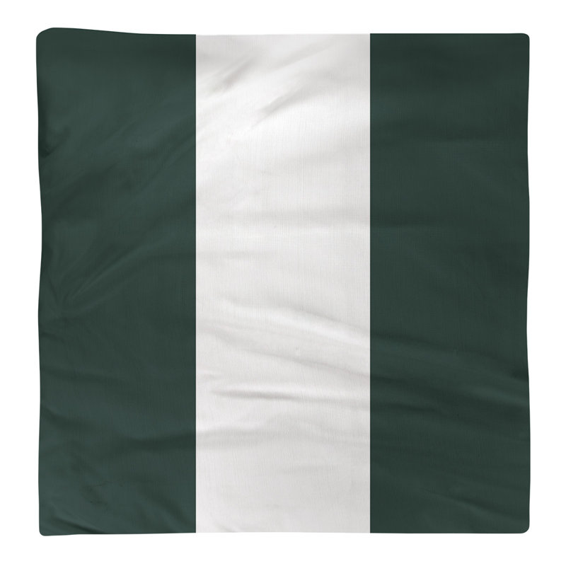 Cotton Striped Square Napkin, Green/White