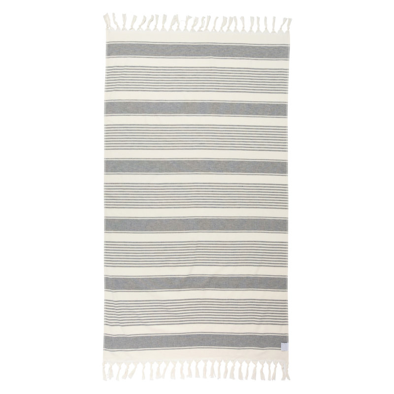  Serviette rayée en coton turc, Gris