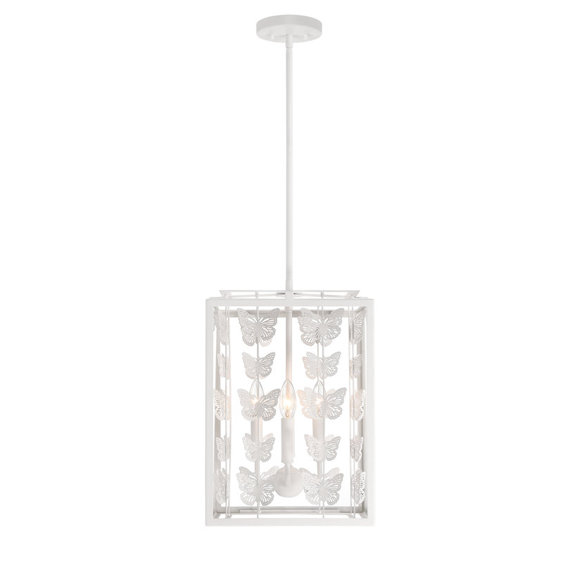 Luminaire suspendu 4 lumières Birch en blanc, Blanc