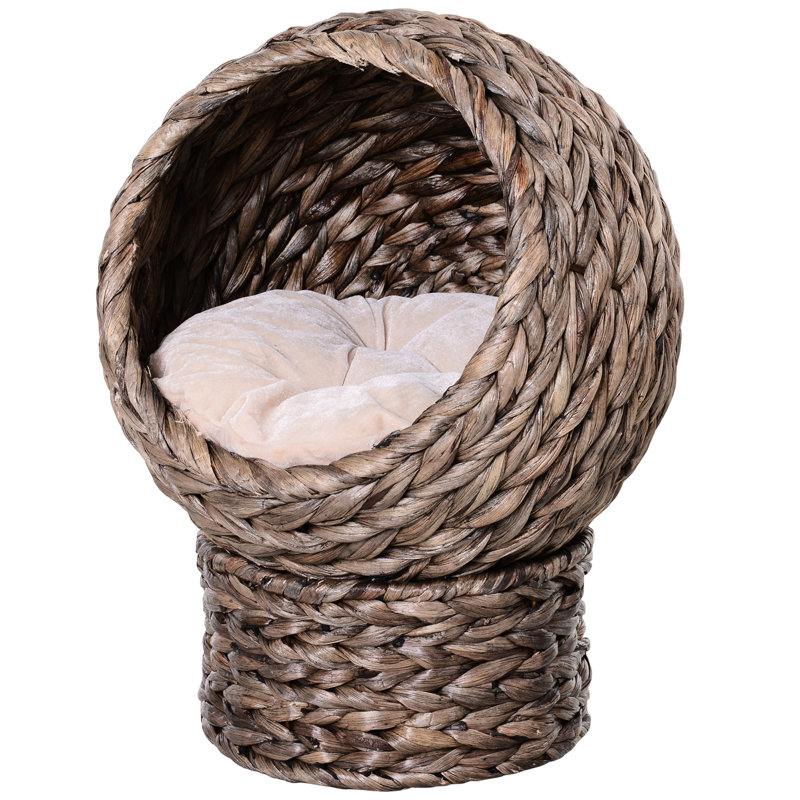 Lit surélevé pour chat Peace, H 23,5 po, gris avec coussin moelleux pour les chats d'intérieur Jusqu'à 8 lb
