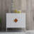 Solid Wood Square Shape Handle 2 Doors Sideboard