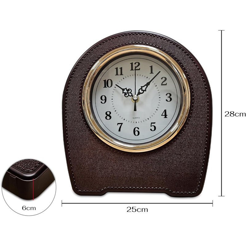 Aatiqah Analog Electric Tabletop Clock, Dark Brown