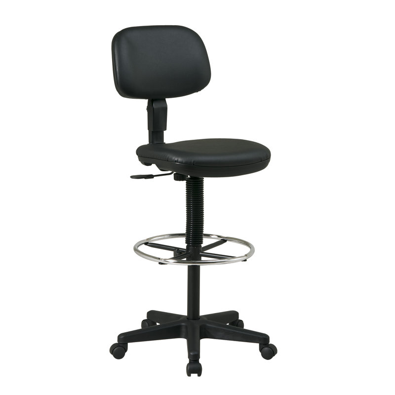 Work Smart Drafting Chair, Black Vinyl