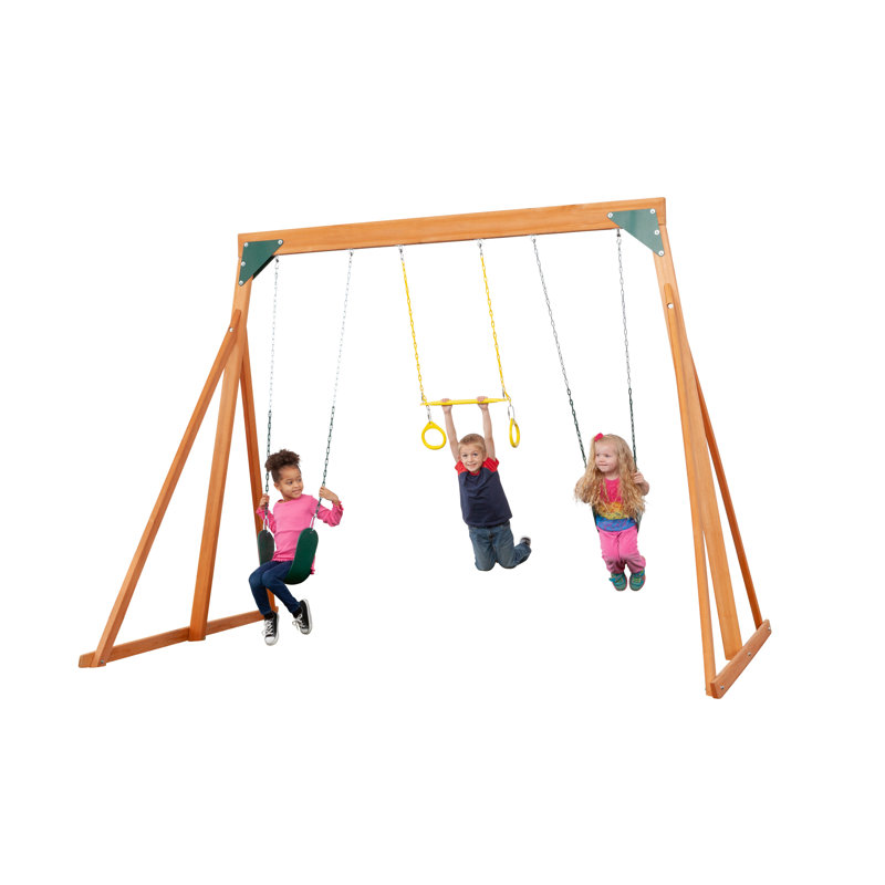 Portique en bois Trailside, Vert/jaune