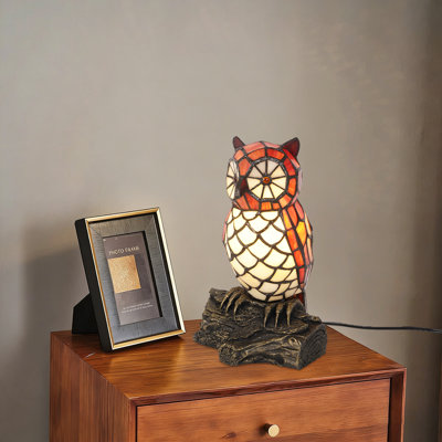 Tiffany-style stained glass owl table lamp sold new by a US home retailer in 2026